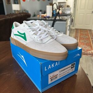 LAKAI CAMBRIDGE GREEN/WHITE WORN ONCE